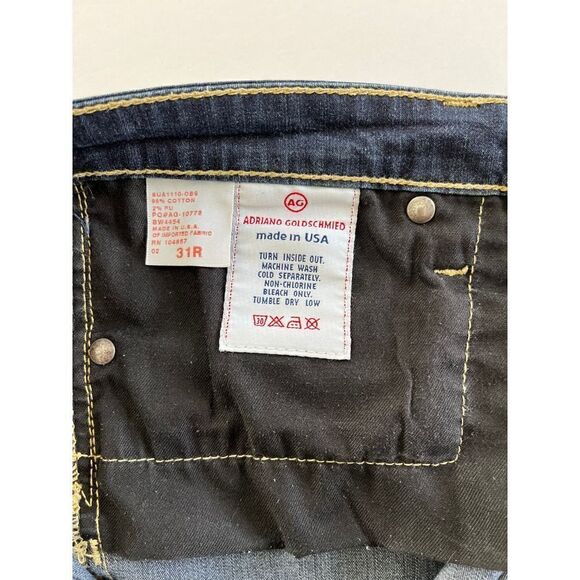 AG Adriano Goldschmied Stilt Cigarette Roll Up Leg Womens Size 31R Dark Denim - Picture 6 of 10
